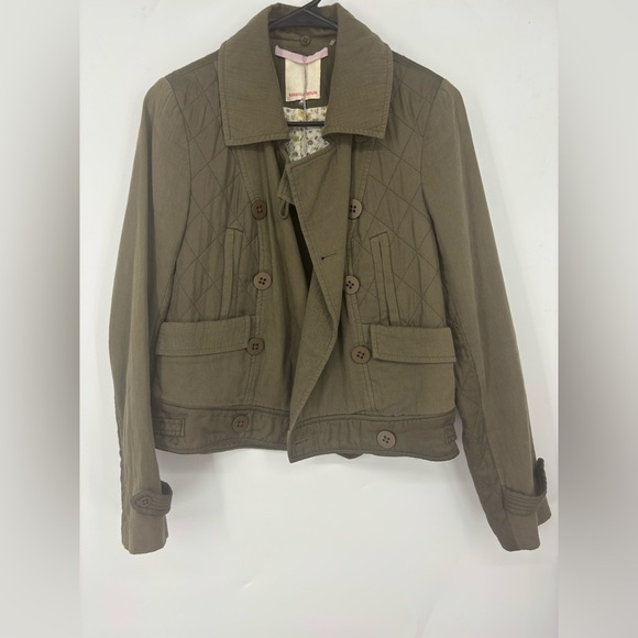 NWOT Rebecca Taylor Olive Green Cropped Soft Jacket Small - Picture 1 of 4